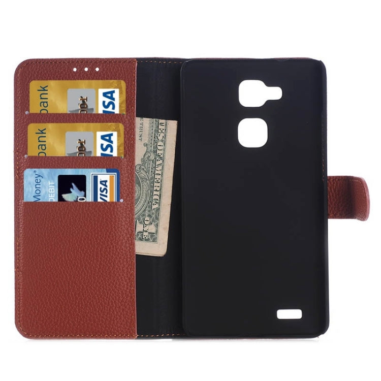 Litchi Texture Horizontal Flip Magnetic Buckle Leather Case with Card Slots & Wallet & Holder for Huawei Ascend Mate 7