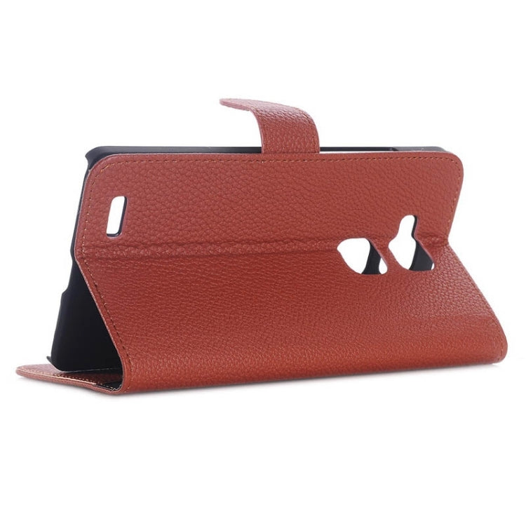 Litchi Texture Horizontal Flip Magnetic Buckle Leather Case with Card Slots & Wallet & Holder for Huawei Ascend Mate 7