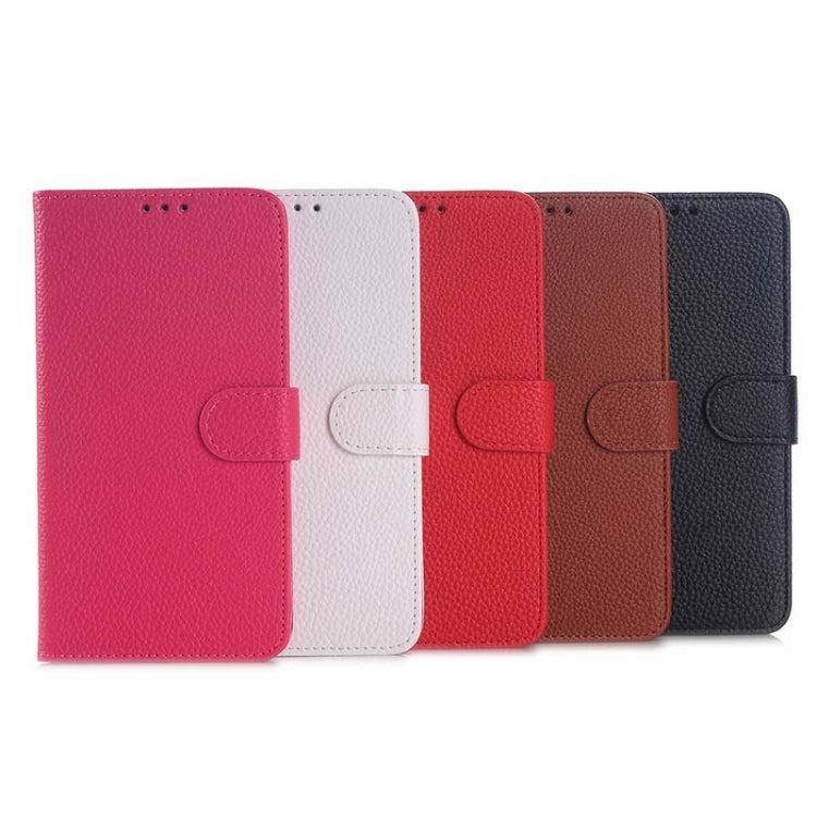 Litchi Texture Horizontal Flip Magnetic Buckle Leather Case with Card Slots & Wallet & Holder for Huawei Ascend Mate 7