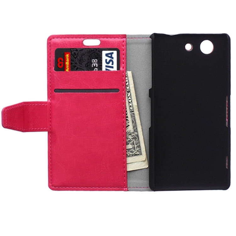 Crazy Horse Texture Color Matching Flip Leather Case with Holder & Card Slots & Wallet for Sony Xperia Z4 Compact