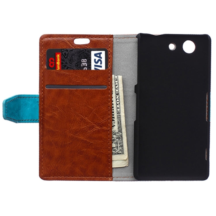 Crazy Horse Texture Color Matching Flip Leather Case with Holder & Card Slots & Wallet for Sony Xperia Z4 Compact