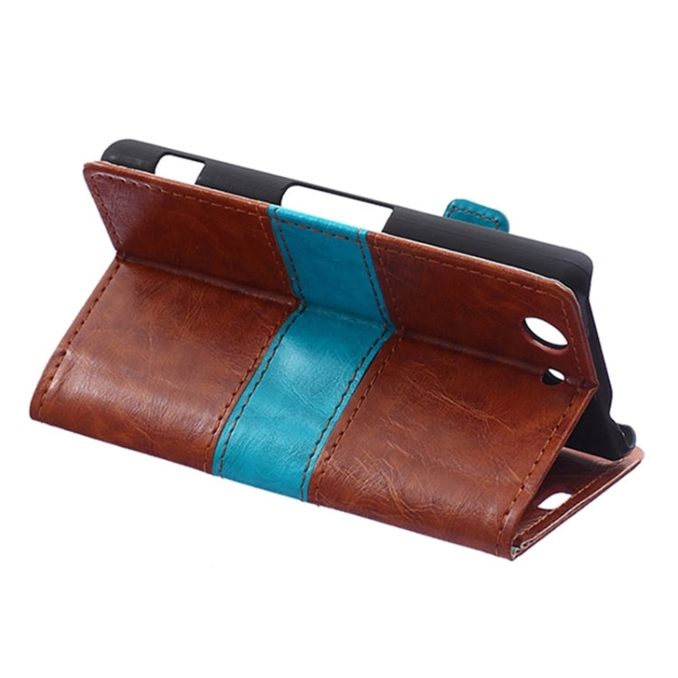 Crazy Horse Texture Color Matching Flip Leather Case with Holder & Card Slots & Wallet for Sony Xperia Z4 Compact