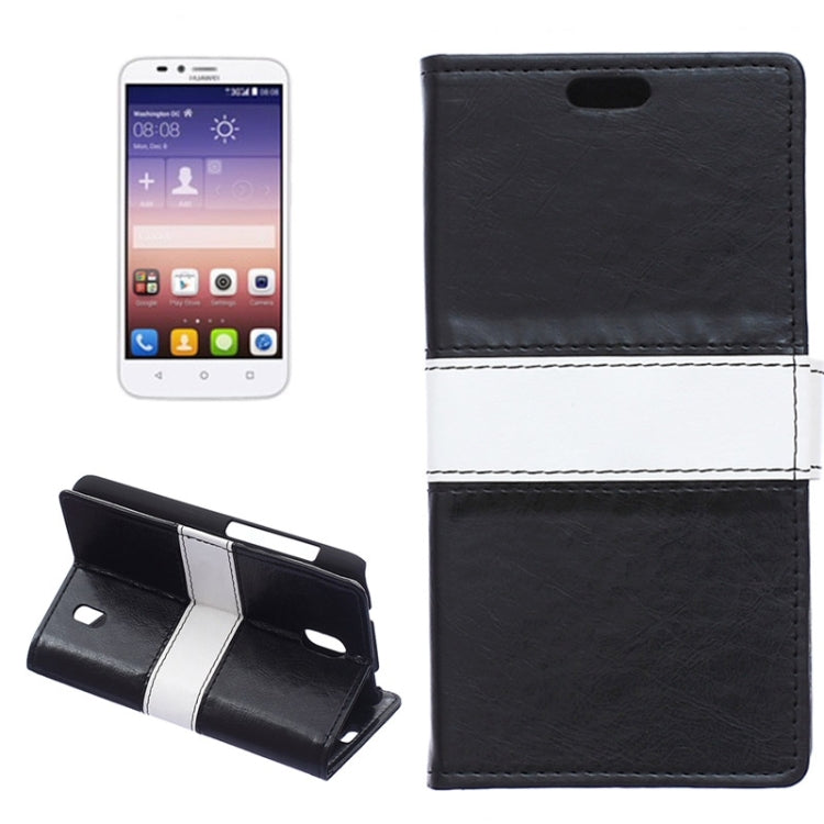Horizontal Flip Color Matching Leather Case with Holder & Card Slots & Wallet for Huawei Y625