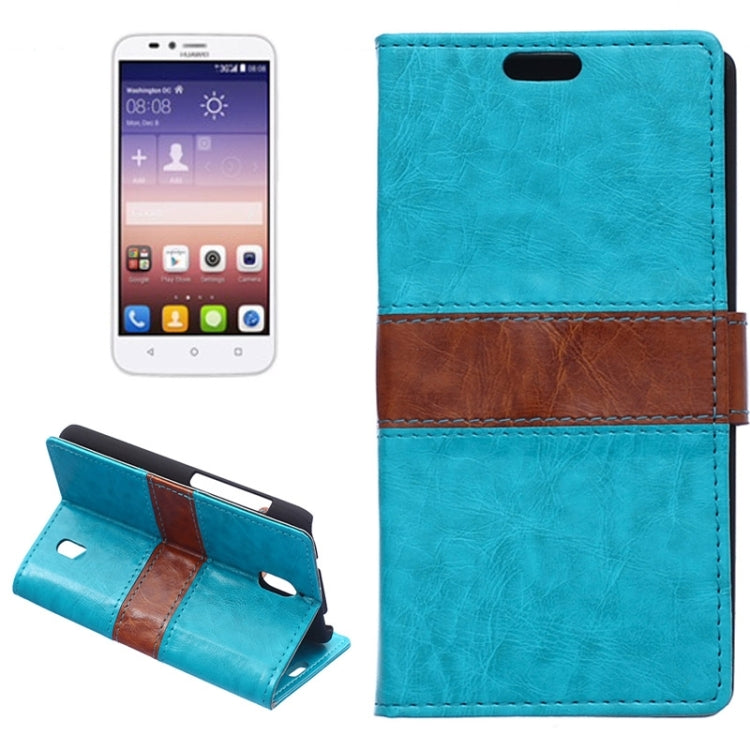 Horizontal Flip Color Matching Leather Case with Holder & Card Slots & Wallet for Huawei Y625