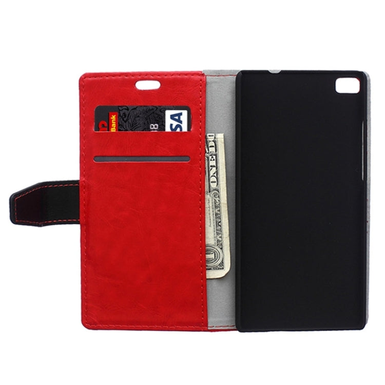 Horizontal Flip Color Matching Leather Case with Holder & Card Slots & Wallet for Huawei P8 Lite