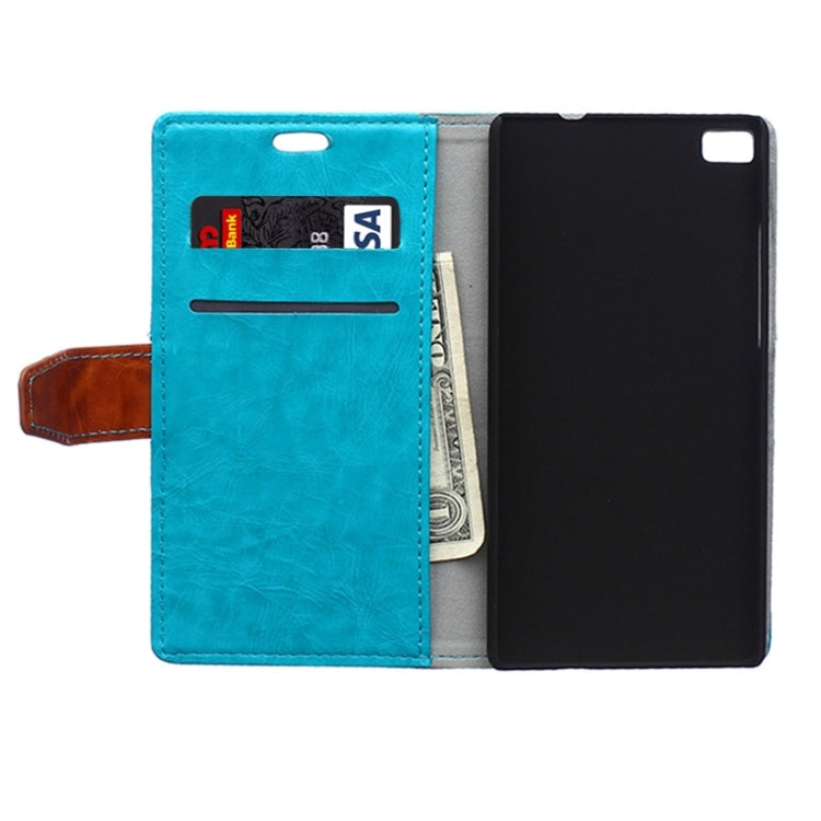 Horizontal Flip Color Matching Leather Case with Holder & Card Slots & Wallet for Huawei P8 Lite