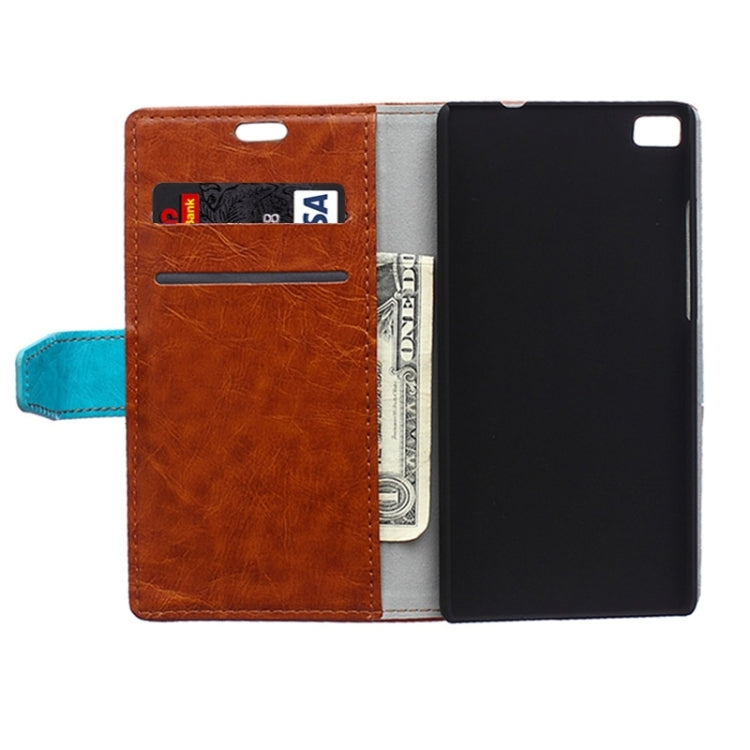 Horizontal Flip Color Matching Leather Case with Holder & Card Slots & Wallet for Huawei P8 Lite