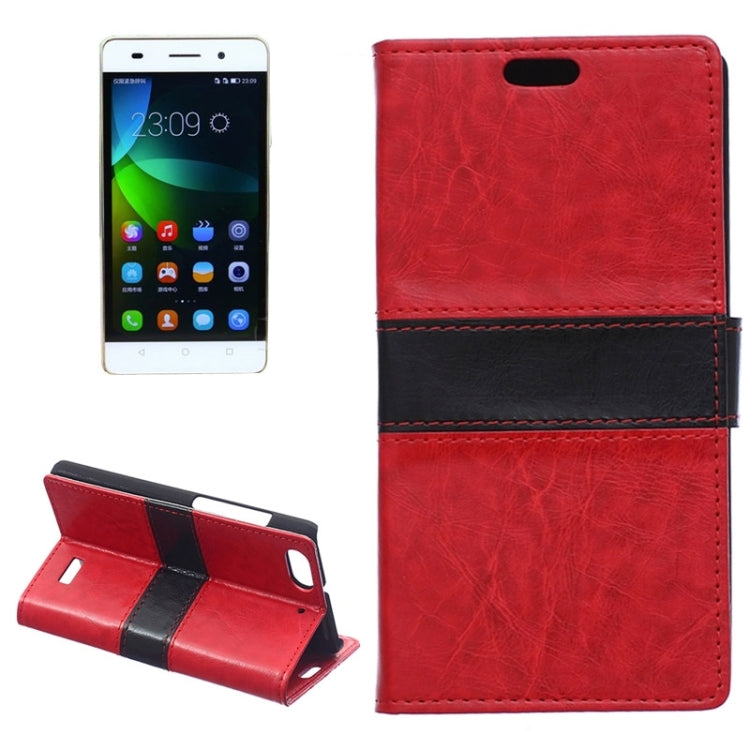 Horizontal Flip Color Matching Leather Case with Holder & Card Slots & Wallet for Huawei Honor 4C