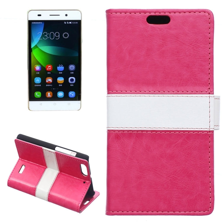 Horizontal Flip Color Matching Leather Case with Holder & Card Slots & Wallet for Huawei Honor 4C