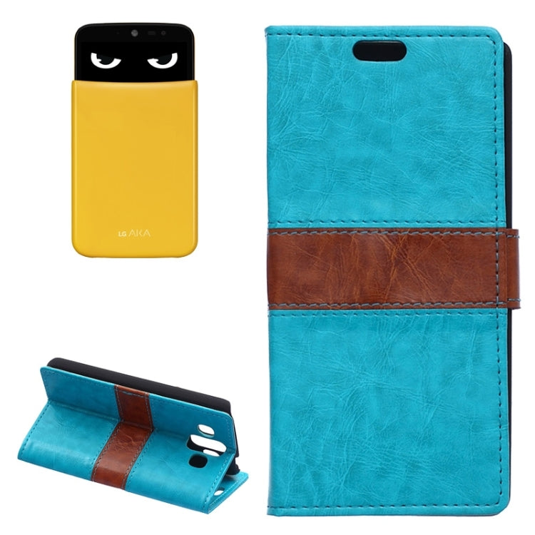 Crazy Horse Texture Horizontal Flip Color Matching Leather Case with Card Slots & Wallet & Holder for LG AKA