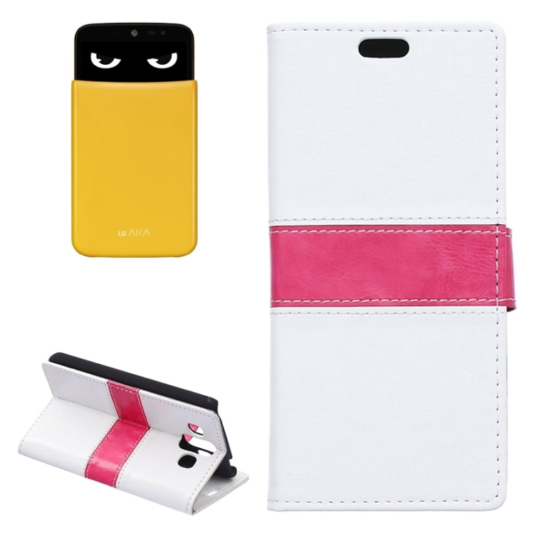 Crazy Horse Texture Horizontal Flip Color Matching Leather Case with Card Slots & Wallet & Holder for LG AKA