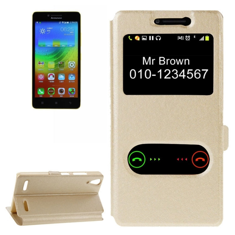 Horizontal Flip Leather Case with Holder & Caller ID Display & Unlock Window for Lenovo K3