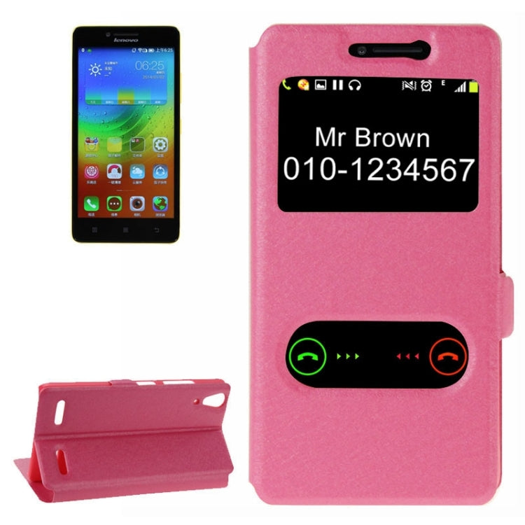 Horizontal Flip Leather Case with Holder & Caller ID Display & Unlock Window for Lenovo K3