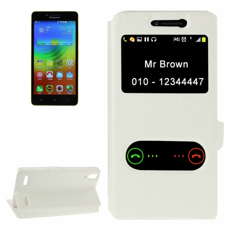 Horizontal Flip Leather Case with Holder & Caller ID Display & Unlock Window for Lenovo K3