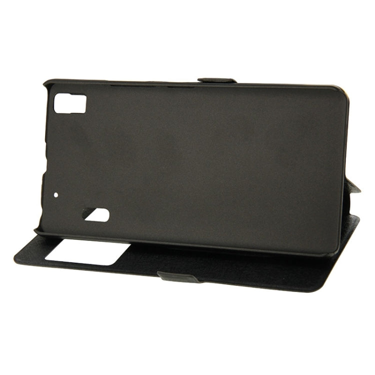 Horizontal Flip Leather Case with Holder & Caller ID Display Window & Unlock Window for Lenovo K3 Note