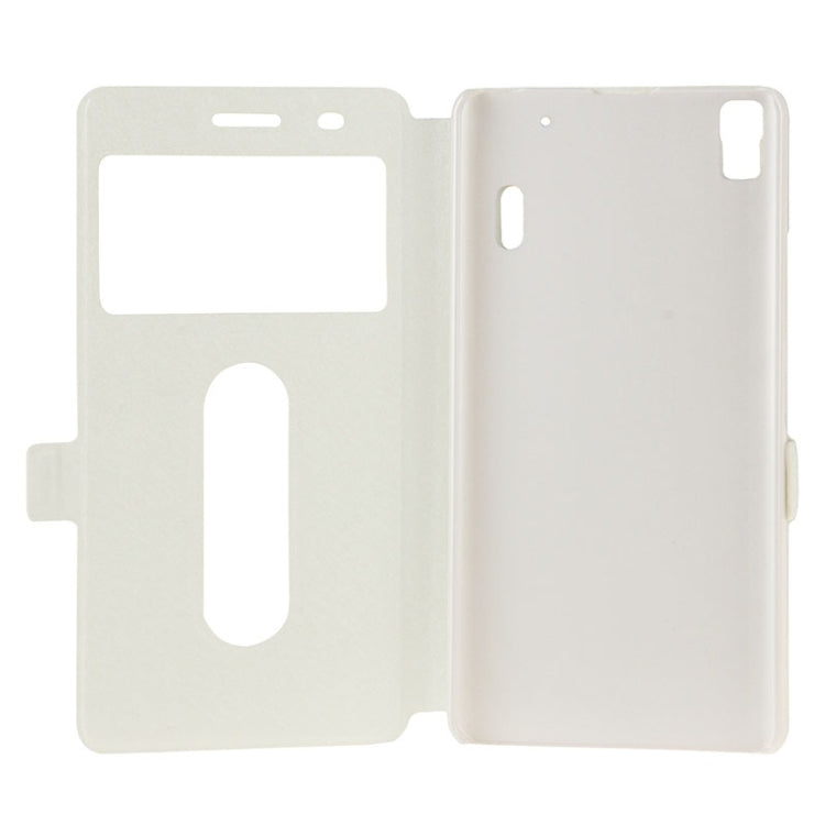 Horizontal Flip Leather Case with Holder & Caller ID Display Window & Unlock Window for Lenovo K3 Note