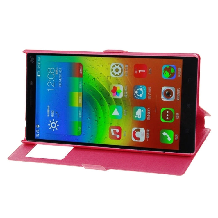 Horizontal Flip Leather Case with Holder & Caller ID Display Window & Unlock Window for Lenovo Vibe Z2