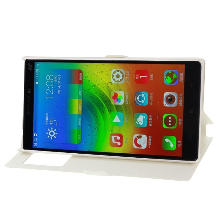 Horizontal Flip Leather Case with Holder & Caller ID Display Window & Unlock Window for Lenovo Vibe Z2