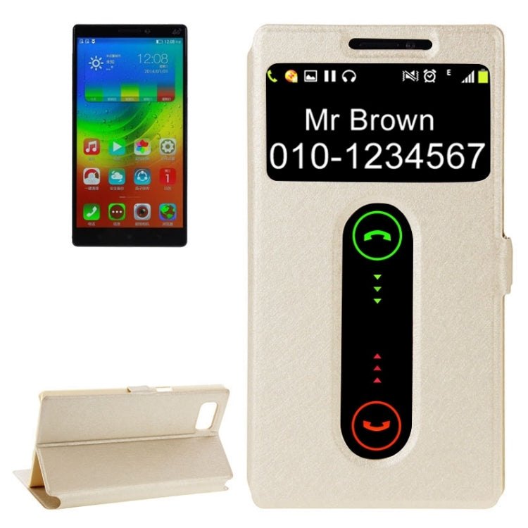 Horizontal Flip Leather Case with Holder & Caller ID Display Window & Unlock Window for Lenovo Vibe Z2 Pro / K920