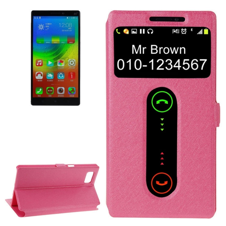Horizontal Flip Leather Case with Holder & Caller ID Display Window & Unlock Window for Lenovo Vibe Z2 Pro / K920