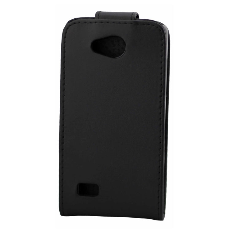 Vertical Flip Magnetic Button Leather Case for LG Joy / H220(Black)