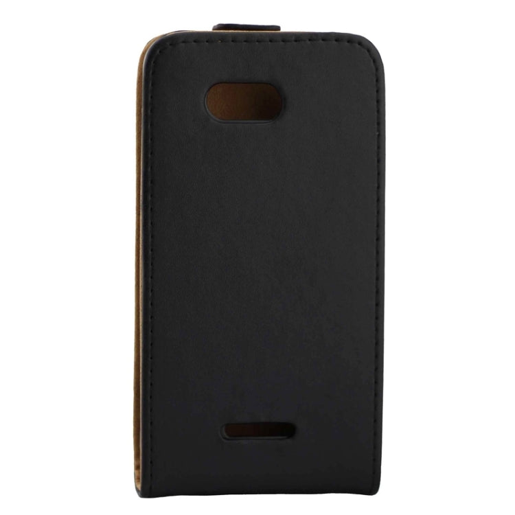 Vertical Flip Magnetic Button Leather Case for Sony Xperia E4g(Black)