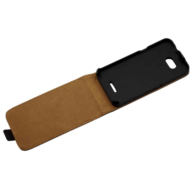 Vertical Flip Magnetic Button Leather Case for Sony Xperia E4g(Black)
