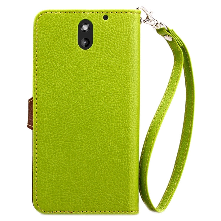 For HTC Desire 610 Leaf Magnetic Snap Litchi Texture Horizontal Flip Leather Case with Card Slots & Holder & Wallet & Lanyard