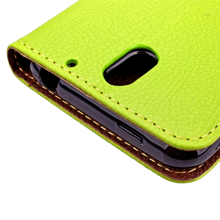 For HTC Desire 610 Leaf Magnetic Snap Litchi Texture Horizontal Flip Leather Case with Card Slots & Holder & Wallet & Lanyard