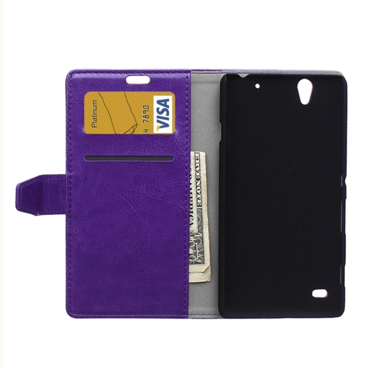 Crazy Horse Texture Horizontal Flip Magnetic Buckle Leather Case with Card Slots & Wallet & Holder for Sony Xperia C4