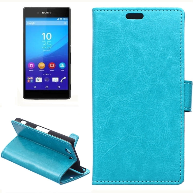 Crazy Horse Texture Horizontal Flip Magnetic Buckle Leather Case with Card Slots & Wallet & Holder for Sony Xperia Z4 Compact
