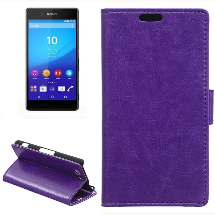Crazy Horse Texture Horizontal Flip Magnetic Buckle Leather Case with Card Slots & Wallet & Holder for Sony Xperia Z4 Compact