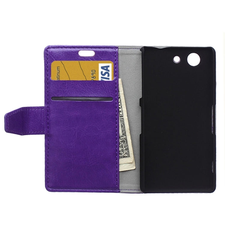 Crazy Horse Texture Horizontal Flip Magnetic Buckle Leather Case with Card Slots & Wallet & Holder for Sony Xperia Z4 Compact