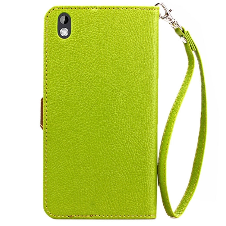 For HTC Desire 816 Leaf Magnetic Snap Litchi Texture Horizontal Flip Leather Case with Card Slots & Holder & Wallet & Lanyard