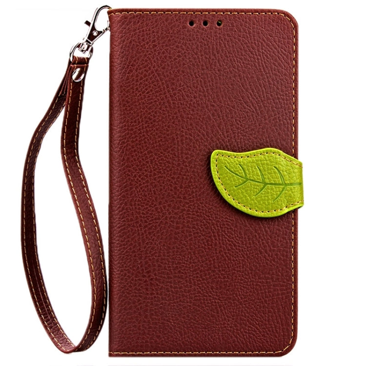 For HTC Desire 816 Leaf Magnetic Snap Litchi Texture Horizontal Flip Leather Case with Card Slots & Holder & Wallet & Lanyard