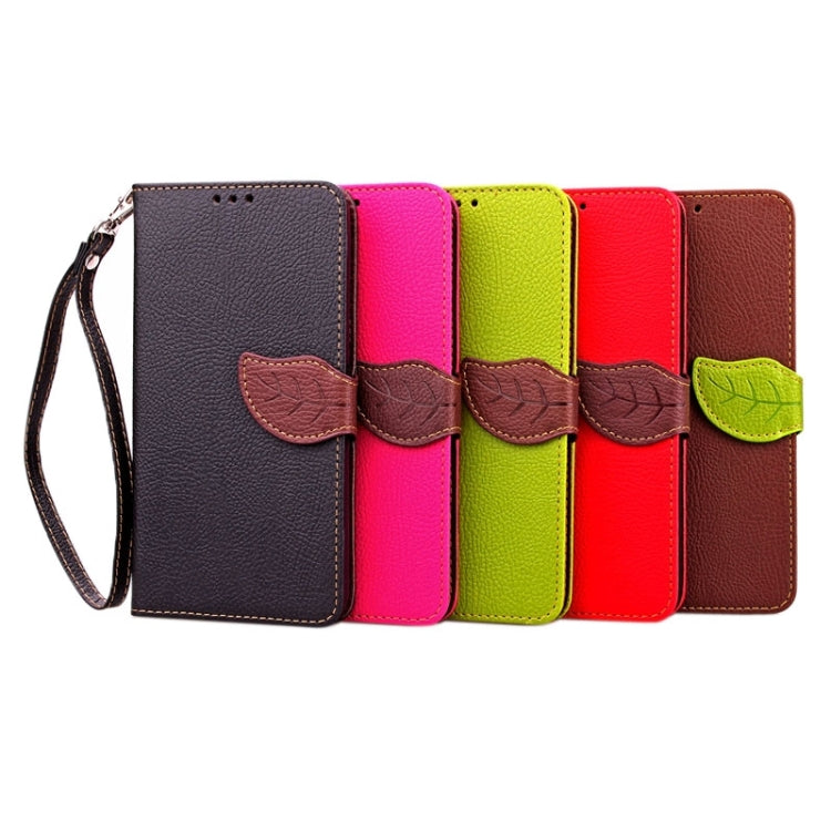 For HTC Desire 816 Leaf Magnetic Snap Litchi Texture Horizontal Flip Leather Case with Card Slots & Holder & Wallet & Lanyard