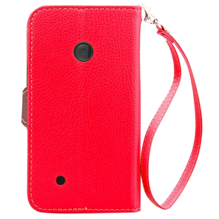Leaf Magnetic Snap Litchi Texture Horizontal Flip Leather Case with Card Slots & Holder & Wallet & Lanyard for Nokia Lumia 530