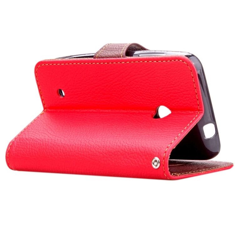 Leaf Magnetic Snap Litchi Texture Horizontal Flip Leather Case with Card Slots & Holder & Wallet & Lanyard for Nokia Lumia 530