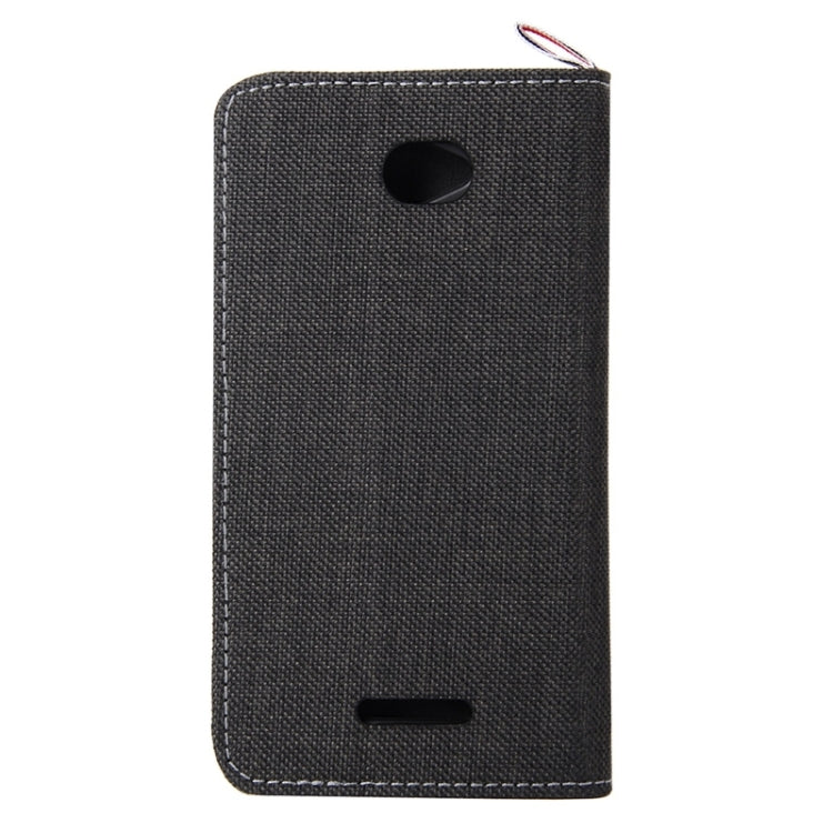 Denim Texture Leather Case with Card Slots & Holder & Lanyard for Sony Xperia E4