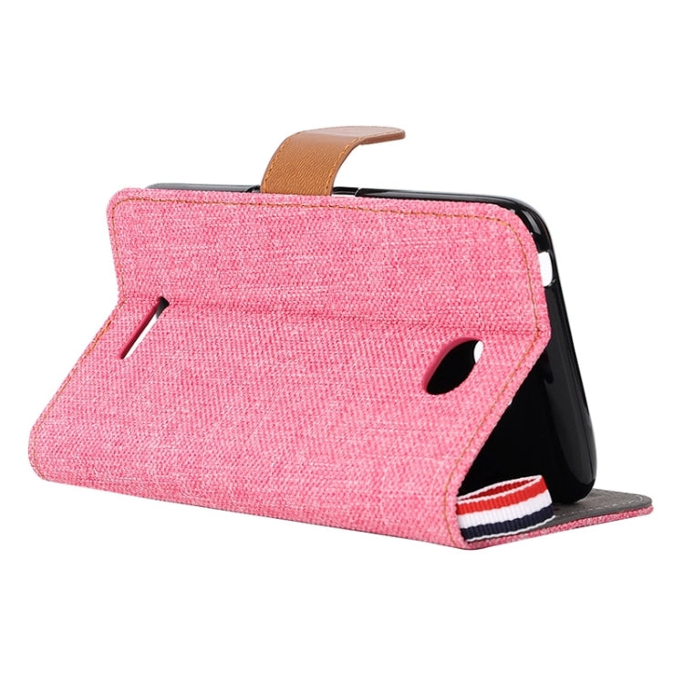 Denim Texture Leather Case with Card Slots & Holder & Lanyard for Sony Xperia E4