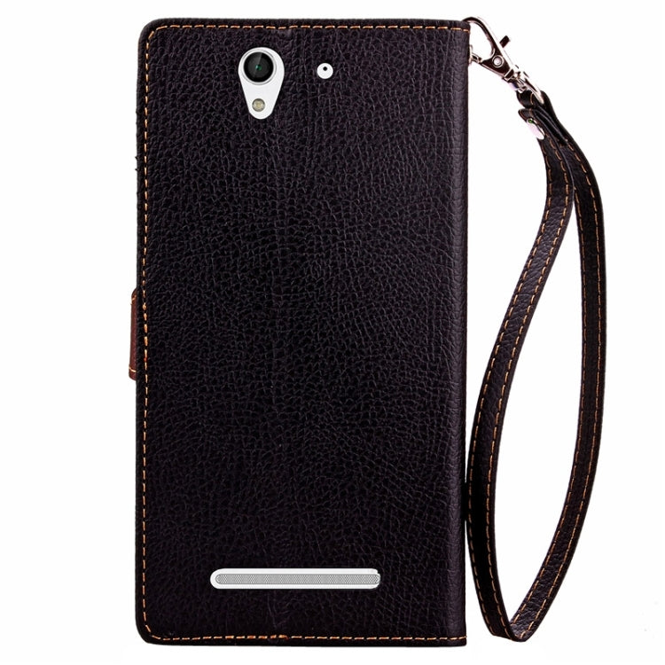 Litchi Texture Horizontal Leather Case with Holder & Card Slots & Wallet & Lanyard for Sony Xperia C3 / D2533