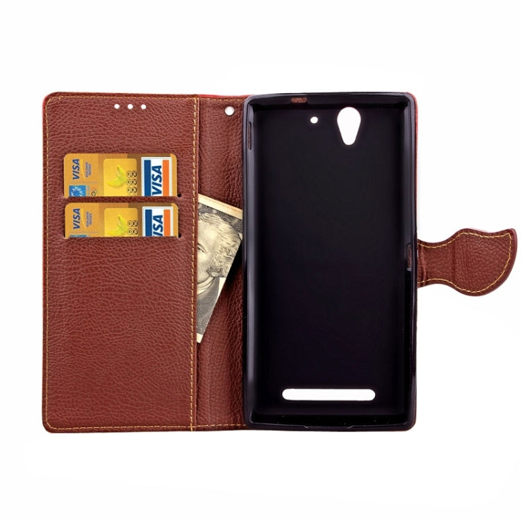 Litchi Texture Horizontal Leather Case with Holder & Card Slots & Wallet & Lanyard for Sony Xperia C3 / D2533