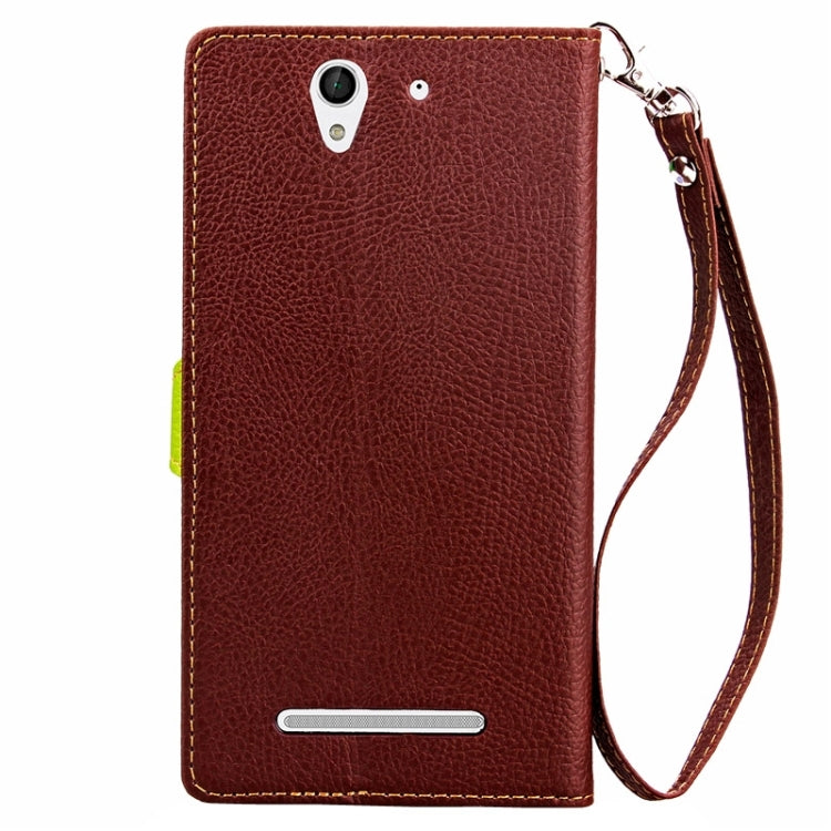 Litchi Texture Horizontal Leather Case with Holder & Card Slots & Wallet & Lanyard for Sony Xperia C3 / D2533
