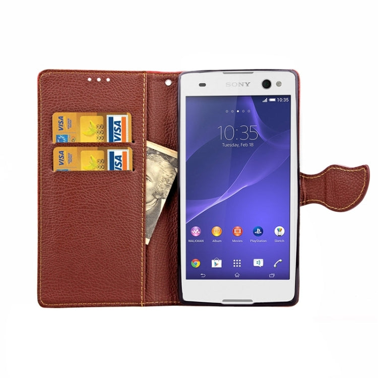 Litchi Texture Horizontal Leather Case with Holder & Card Slots & Wallet & Lanyard for Sony Xperia C3 / D2533