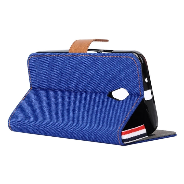 Denim Texture Leather Case with Card Slots & Holder & Lanyard for Moto G(2nd Gen.)