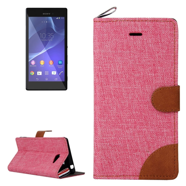 Denim Texture Leather Case with Card Slots & Holder & Lanyard for Sony Xperia M2 / S50h