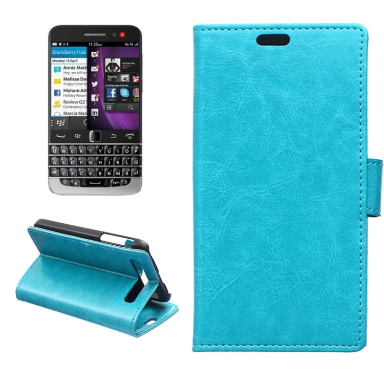 Crazy Horse Texture Horizontal Flip Solid Color Magnetic Buckle Leather Case with Holder & Card Slots & Wallet for Blackberry Classic / Q20