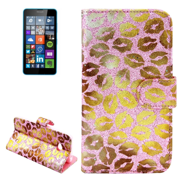 Lips Pattern Leather Case with Holder & Card Slots & Wallet for Microsoft Lumia 640