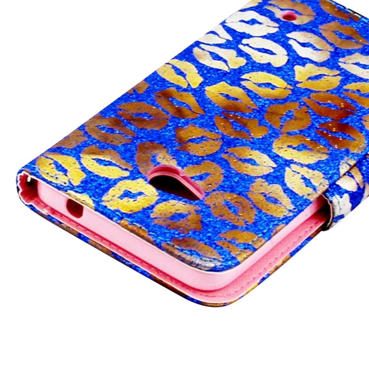 Lips Pattern Leather Case with Holder & Card Slots & Wallet for Microsoft Lumia 640