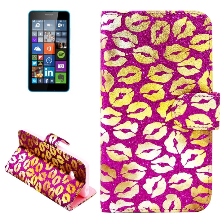 Lips Pattern Leather Case with Holder & Card Slots & Wallet for Microsoft Lumia 640